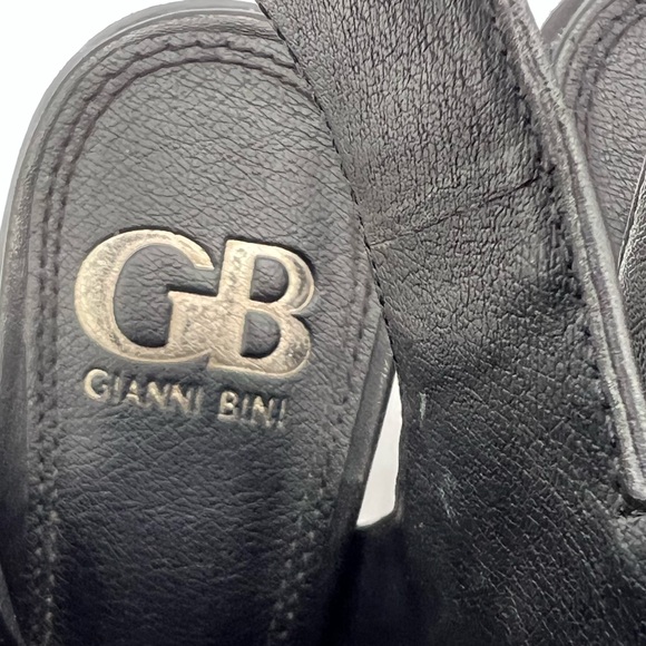 Giani Bini Black Leather Ankle Booties Heels Women’s Size 6 Cutout Zip Chic - Picture 16 of 16